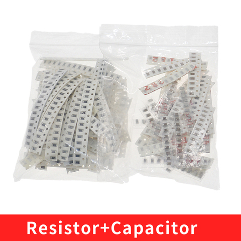 1150Pcs SMD 1206 (0Ω-10MΩ) 50 Value Resistor + (2.2pf-1uf) 40 Value Capacitor kit ► Photo 1/5