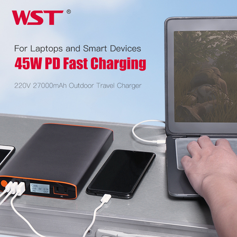 27000mAh Big Capacity Laptop Power Bank Charger with AC 45W Fast Charging Portable Charger for Notebook Laptop Camping Outdoor ► Photo 1/1