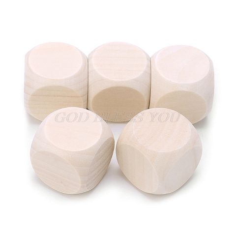 5pcs 20mm 25mm 30mm Blank Wood Dice Kid Printing Engraving Graffiti DIY Toys Family Party Games Drop Shipping ► Photo 1/6