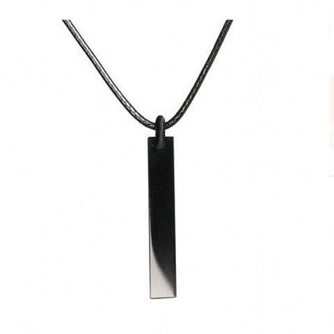 Wholesale Black Cuboid Obsidian Stone Pendant Necklace For Women Men Rope Chain Student Gift European Original Fashion Jewelry ► Photo 1/5