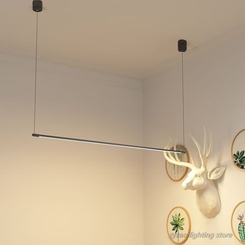 Simple Restaurant Dining Table Strip Pendant Lamp LED Office Modern Pendant Lights Designer Hanging Lamps Decor Lighting Fixture ► Photo 1/4