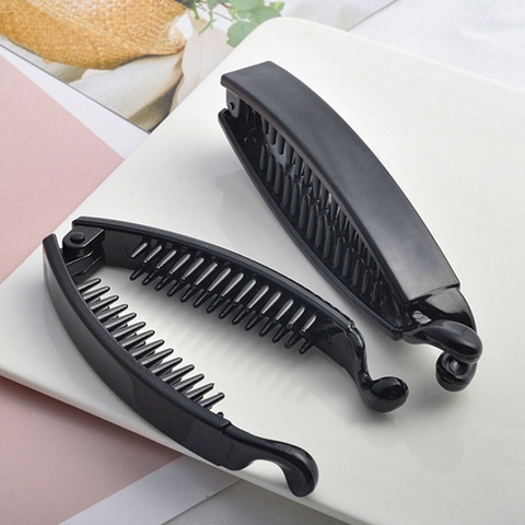 1 PC New Hair Claws Clip Fish Shape Banana Barrettes Black Hairpins Hair Accessories For Women Hair Clip Clamp Hair Accessories ► Photo 1/6