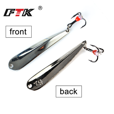 fishking Winter Ice Fishing Lure 5g/7g/11g  Gold Silver Metal Spoonbait Hard Lure with Treble Hook for fishing of perch and pike ► Photo 1/6
