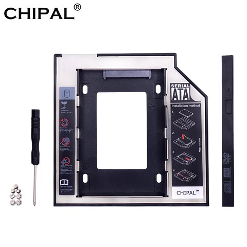 CHIPAL 2nd HDD Caddy 9.5mm SATA 3.0 Universal Optibay for 2.5