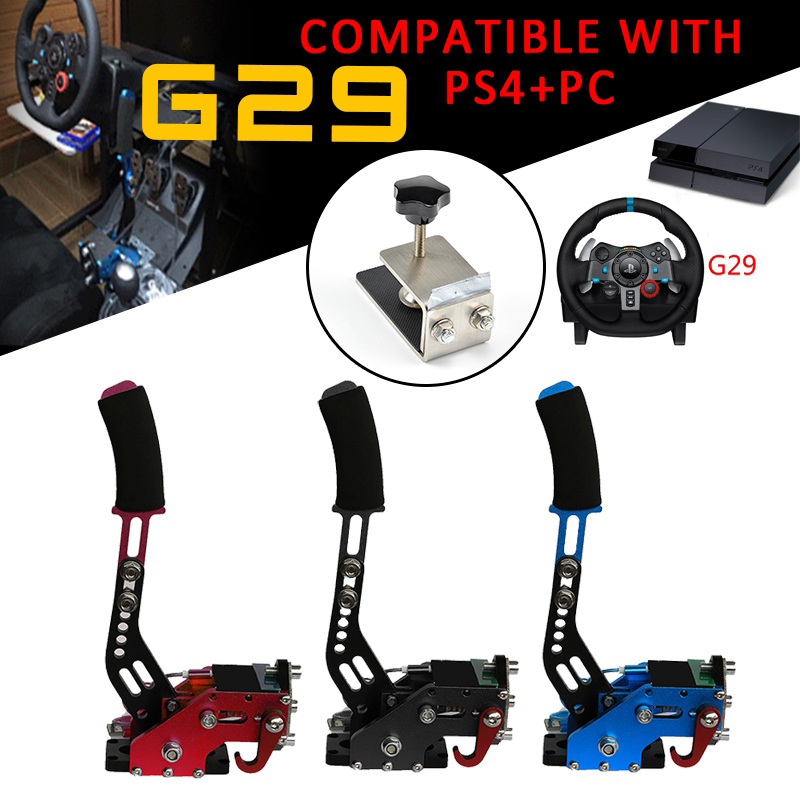 Obokidly Upgrade 2-IN-1 USB Handbrake Support G27 G29 G920 Compatible With PS4 XBOX ONE PC For Simracing Game Sim Rig With Clamp (Support G29 With C