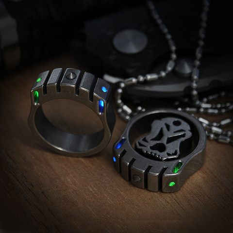 Self Defense Weapons Ring Defensa Personal Campfire For Self-Defense Titanium Alloy EDC Tritium Tube Luminous Protection Window ► Photo 1/6