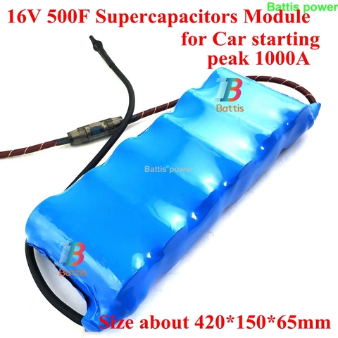 16V 500F Supercapacitors Module 15V Super Farad Capacitor 6x 2.7V 500F car 16v 2.7V DC rectifier car battery Start Power Motor ► Photo 1/6