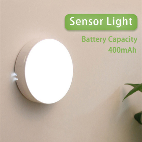 LED Motion Sensor Night Light USB Rechargeable Bedroom Wall Lamp Stairs Intelligent Body Light Sensor Lamp Ночники ► Photo 1/6