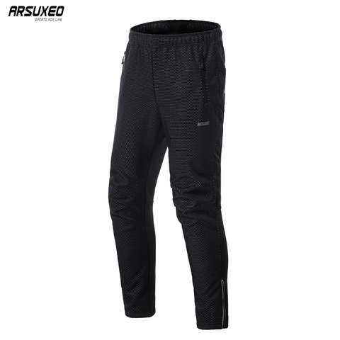 ARSUXEO 2022 Men's  Winter Cycling Pants Warm Up Thermal Fleece MTB Bike Bicycle Trousers  Windproof 14AA ► Photo 1/6