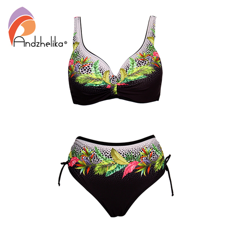 Andzhelika Floral High-waisted Bikini Sets Sexy Push Up Swimsuit 2022 Summer Two Pieces Swimwear Women Plus Size Bathing Suits ► Photo 1/6