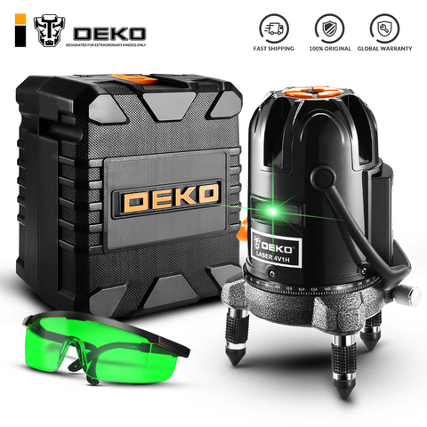 DEKO LL57G/LL58G 5 Line 6 Points Green Laser Level Horizontal&Vertical 360 Degree Adjustment Higher Visibility High Precision ► Photo 1/5