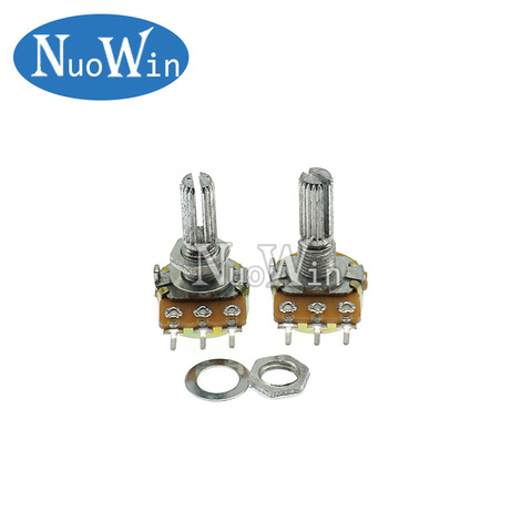 10pcs WH148 B1K B2K B5K B10K B20K B50K B100K B500K 3Pin 20mm Shaft Amplifier Dual Stereo Potentiometer 1K 2K 5K 10K 50K 100K 1M ► Photo 1/1