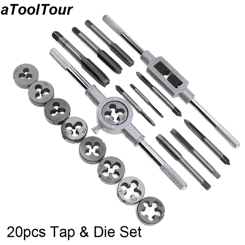 20pcs Hand Tools Tap and Die Set Adjustable Wrench Nut Bolt Screw Thread Metric Tap And Dies Tap Cutting Tapping Tool Kit M3 M6 ► Photo 1/6