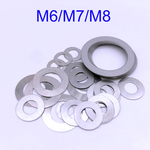Shim Washers Stainless steel Flat Washer Ultrathin gasket Ultra-thin shim M6 M7 M8 Thickness 0.1 0.2 0.3 0.5 1mm DIN988 ► Photo 1/1