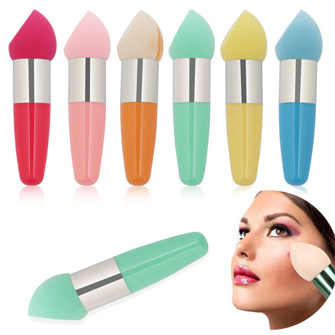 1PC Fashion Colorful Soft Beveled Sponge Foundation Blender Handle Puff Smooth Concealer Brush Makeup Tools ► Photo 1/6
