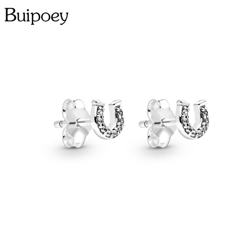 Buipoey New Sale Fashion Stainless Steel Earrings Women Girl Horseshoe Retro Geometric u Studs Earrings Women Girls Jewelry Gift ► Photo 1/6