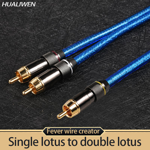 Audio cable Yongwei RCA one point two audio cable Lotus cable 1RCA to 2RCA speaker cable ► Photo 1/5