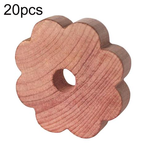 20Pcs Natural Cedar Wood Flower Shape Mothproof Moisture-proof Cedar Closet Drawer Wardrobe Environmentally Wood Block Unique ► Photo 1/6