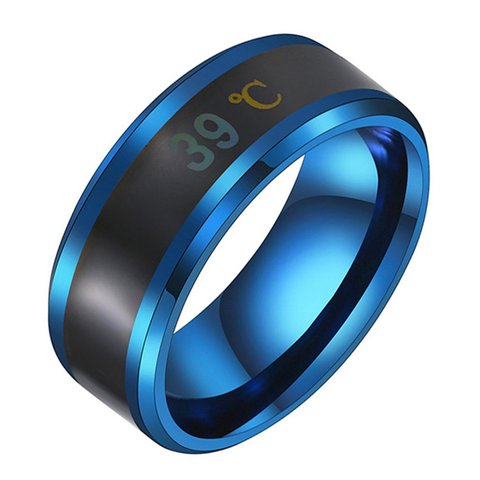 Multifunctional Waterproof Intelligent Smart Temperature Couple Ring Titanium Steel Finger Jewelry Fingertip Temperature Sense ► Photo 1/6