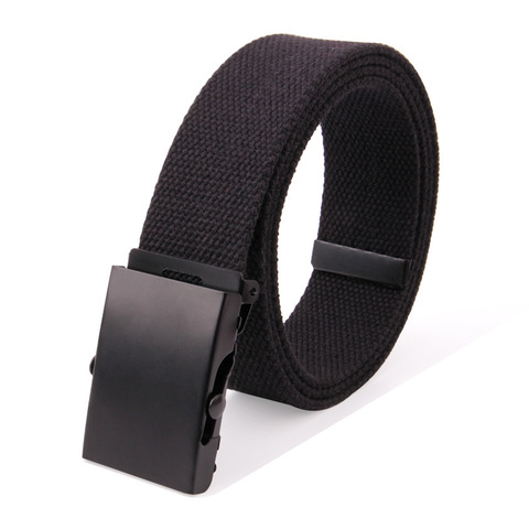 new High Quality Canvas Belt Men / Women Unisex Jeans Belts Metal Roller Luxury Automatic Buckle Canvas Webbing Waist Belts ► Photo 1/6