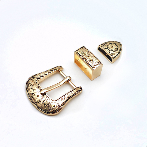 DIY leather craft 25mm inner width luxury golden color women metal belt pin buckle 3pcs/set ► Photo 1/4