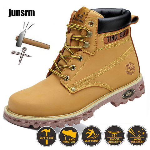 Work boots Protective shoes  Mens Steel toe boots Anti-knock anti-piercing men protection footwear safety shoes  indestructible ► Photo 1/6