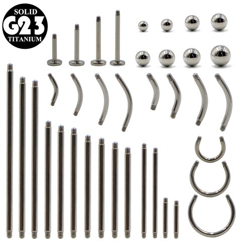 G23 Titanium Straight Barbell Replacement Accessories Ball Body Piercing Jewelry 14G 16G Belly Bar Nose Ring Tongue Lip Retainer ► Photo 1/6