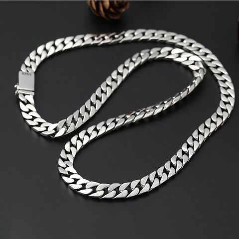 New 100% real Solid S925 pure silver jewelry Thai silver necklace for men popular simple male necklaces men's silver necklace ► Photo 1/6