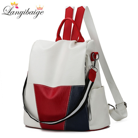 2022 High Quality Leather Women Backpack Anti-theft Travel Backpack Women Large Capacity School Bags for Teenage Girls mochila ► Photo 1/6
