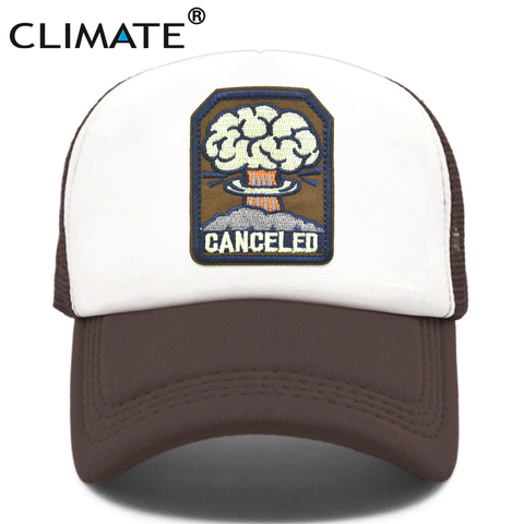 CLIMATE Canceled Mushroom Cloud Cap N-bomb Bomb Nuclear Explosion Trucker Cap Bomb Atomic Cap Nuke Hat Cap Cool Summer Mesh Cap ► Photo 1/6