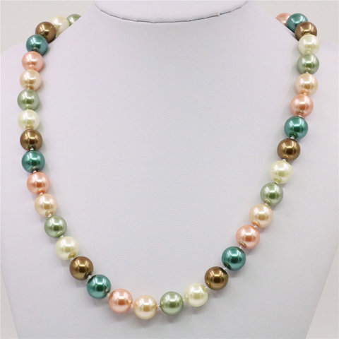 2022 new 10mm South Shell Pearl Necklace Round Beads Fashion Jewelry Natural Stone Magnet Clasp AAA Grade BV399 Wholesale Price ► Photo 1/3