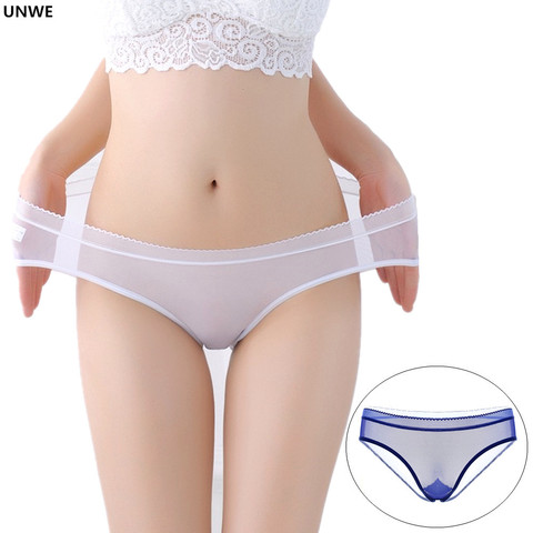 Women Nylon Underwear Briefs Sexy Lace Mesh See Through