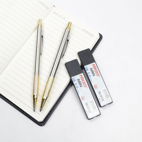 High Quality Metal Mechanical Pencil 2.0/3.0mm 2B Sketch Drawing Automatic Pencil Send 1 Refill For School Office Stationery ► Photo 1/6