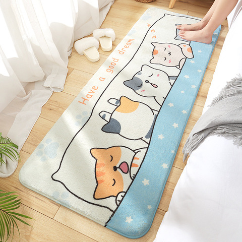 Long Floor Mat Bedside Rug Super Soft and Comfortable Lamb Velvet Foot Mat Non-Slip Absorbent Bathroom Door Mat Bedroom Carpet ► Photo 1/6