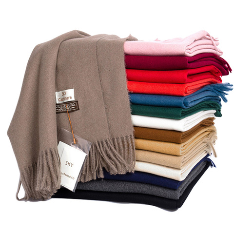 Women Winter Soft Warm Cashmere Scarf Luxury Brand Wool Scarves Khaki Pashmina Shawls Black Men's Poncho Cashmere Scarfs ► Photo 1/6