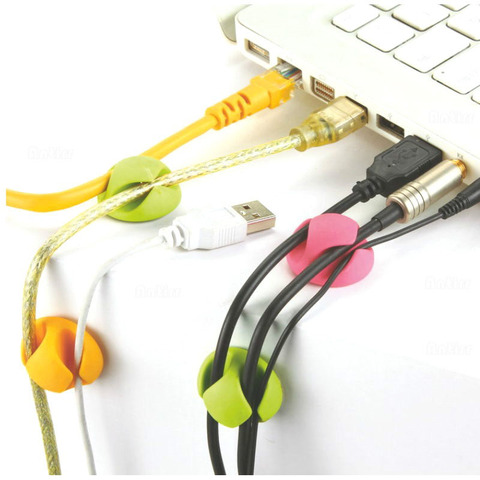 2 Slot Cable Winder Earphone Cable Organizer Desktop Wire Storage Charger Cable Cord Holder Clips For Phone Charging USB Cable ► Photo 1/4