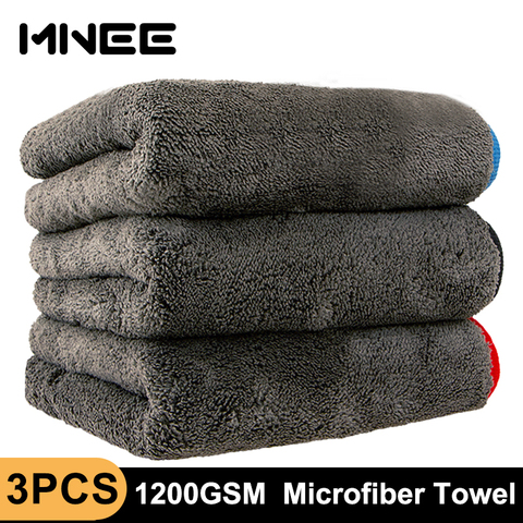 Car Cleaning Towel 1200GSM Car Detailing 40*40cm 60*90cm Microfiber Drying Towels Auto Polishing Tool Car Wash Cloth Accessories ► Photo 1/6