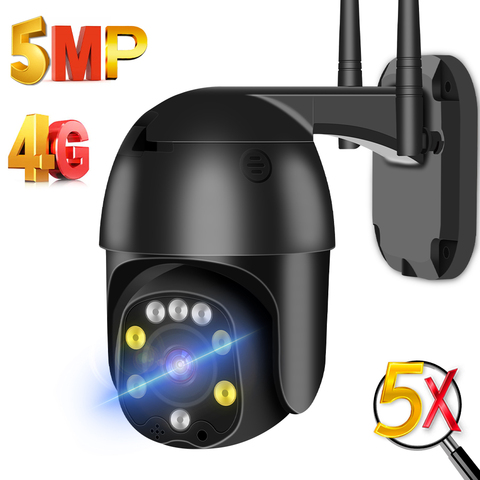 4G Sim Card Camera 5MP HD PTZ Speed Dome WIFI Camera  5X Optical Zoom Wireless Security CCTV IP Camera HI3516EV300 IMX335 Camhi ► Photo 1/6