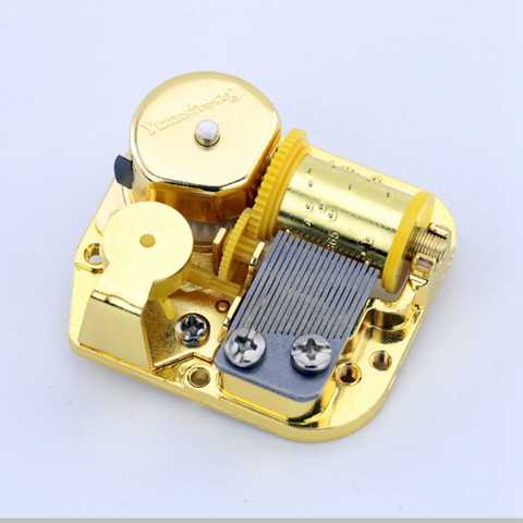 Yunsheng 18 Note Windup Clockwork Mechanism DIY Musical Movement Music Box Movement Replacing Old Music Box Gold ► Photo 1/5