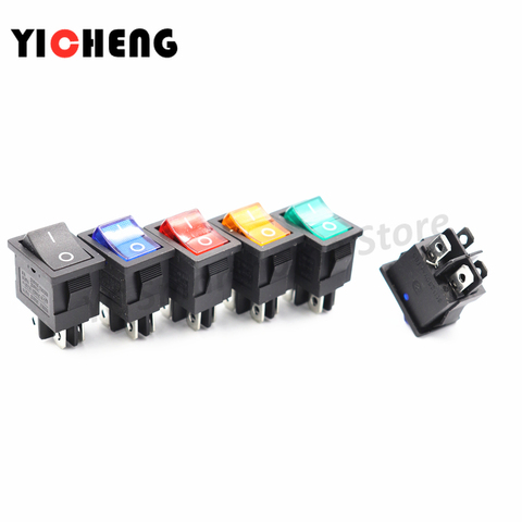 5Pcs  boat switch KCD1-104 4 feet 2 files with lights Rocker power switch  15 * 21MM 4pin With light ► Photo 1/6