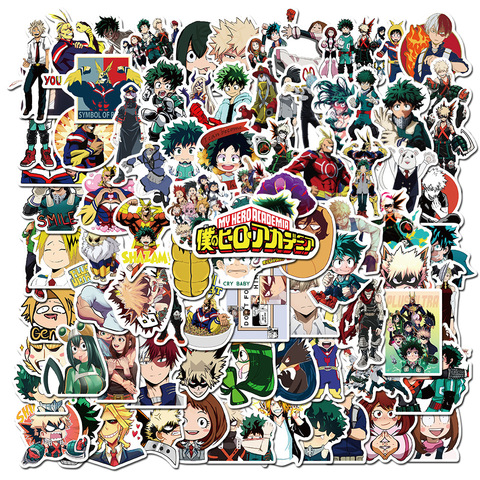 100Pcs My Hero Academia Japan Anime Stickers for Laptop Skateboard Izuku Midoriya Might Boku No Hero Academia Character Decals ► Photo 1/6