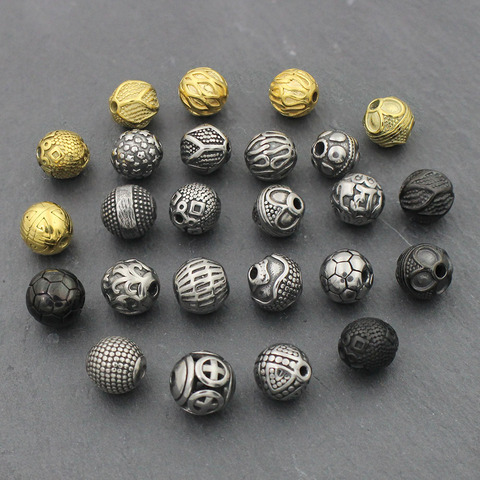 Gold stainless steel beads-Round spacers-Bulk jewelry making supplies