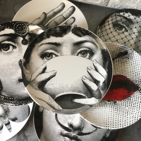 Variety Face Plate Round Ceramic Dish Eating Serving Dish Human Face Sauce Plate Retro Lady Female Home Decorative Plates 6 Inch ► Photo 1/6