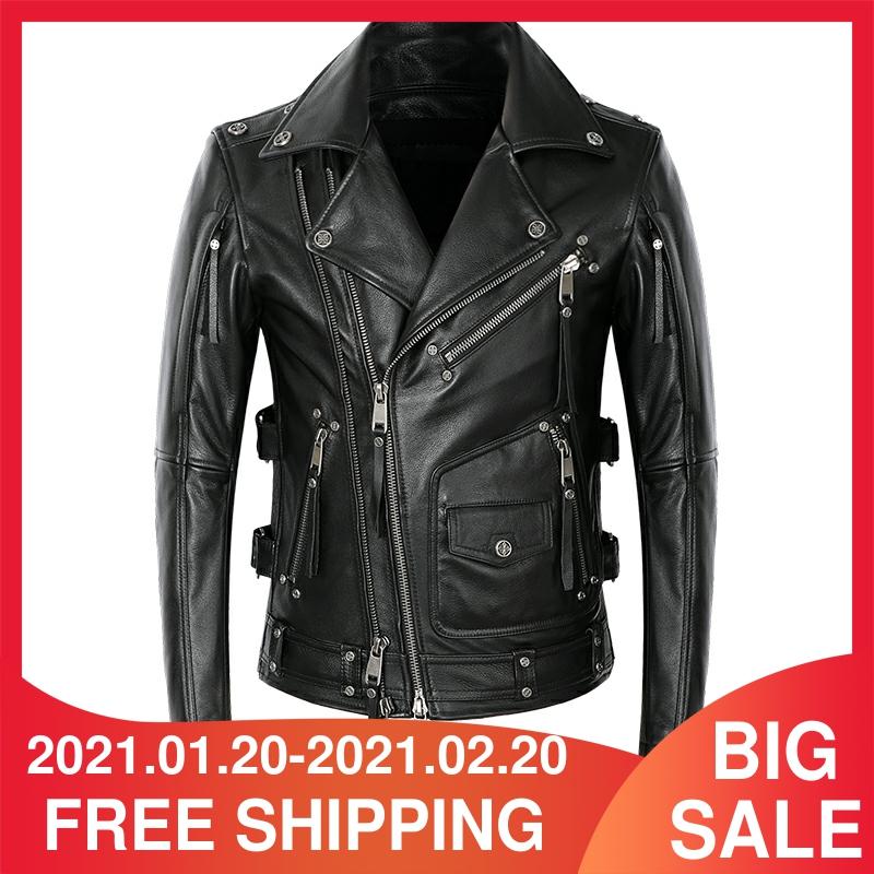 5xl Genuine Cowhide Winter Slim Fit, Are Long Leather Coats In Style 2021 Legit