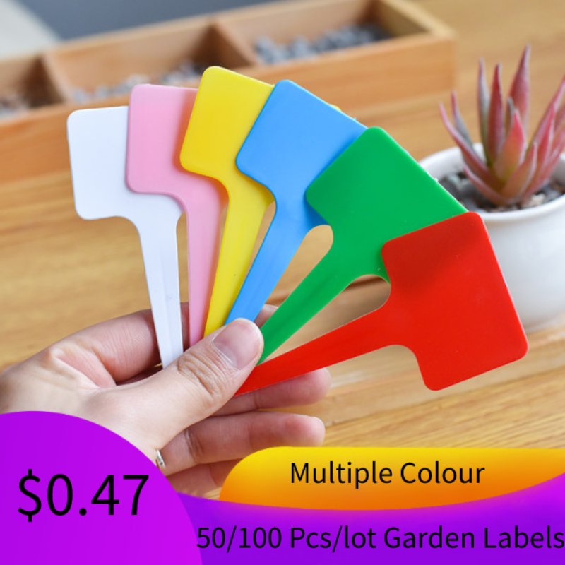 100Pcs T-type Plastic Nursery Garden Plant Label Flower Thick Tag Mark BEST 