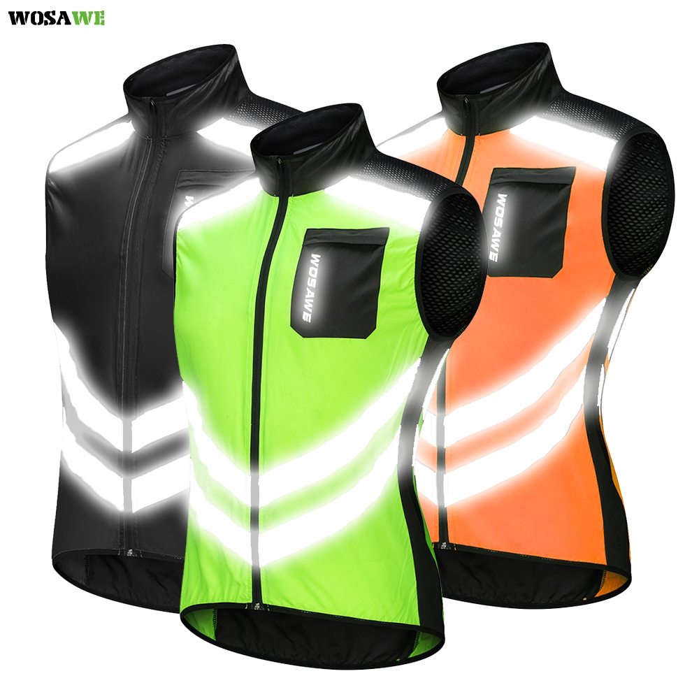 Mens Cycling Vest Reflective High Visibility Bike Jacket Windproof Gilet Jerseys