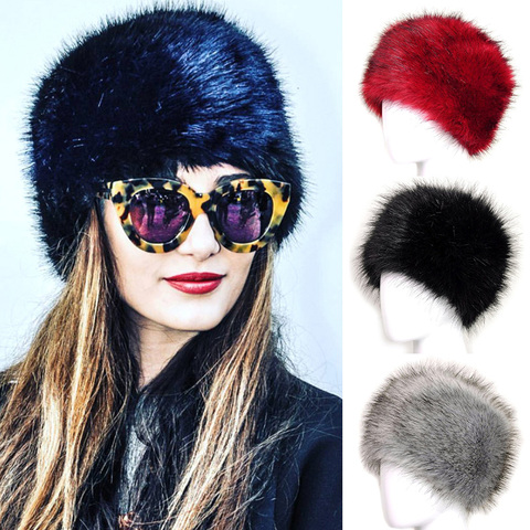 Winter Women Fashion Fur hat Fox Fur Hats Headgear Russian Outdoor Girls Beanies Cap ladies Thicken Ear Protector ► Photo 1/6
