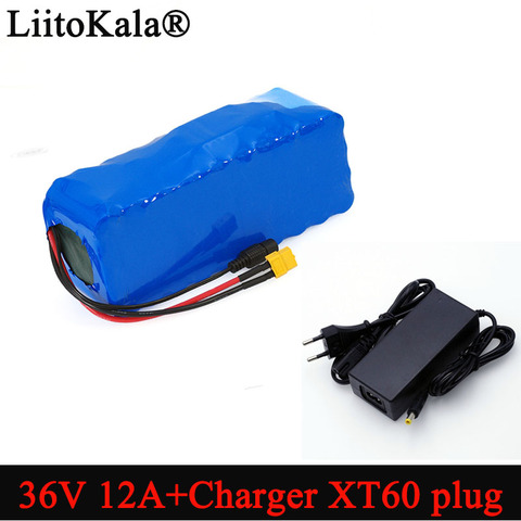 Liitokala 36V 12Ah 18650 Li ion Battery pack High Power XT60 plug Balance car Motorcycle Electric Bicycle Scooter BMS+Charger ► Photo 1/5