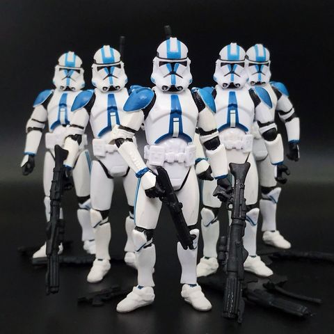 STAR WARS Lot of 5 SW Republic 501-st Legion Blue White Trooper 3.75