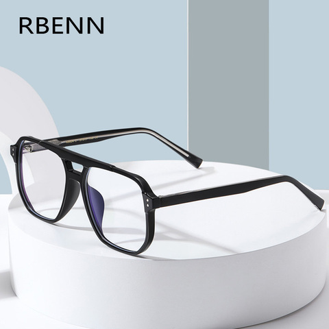 RBENN 2022 New Big Frame Square Computer Reading Glasses Men Women Anti Blue Light Tr90 Presbyopia Eyeglasses with CR-39 lens ► Photo 1/6